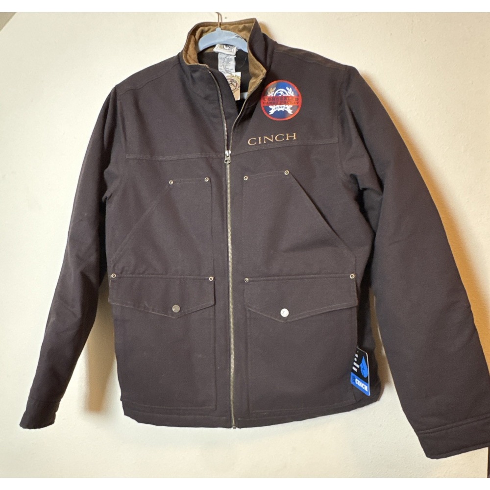 Cinch Concealed Carry Coat Brown M Water Resistant Jacket Western Style NWT